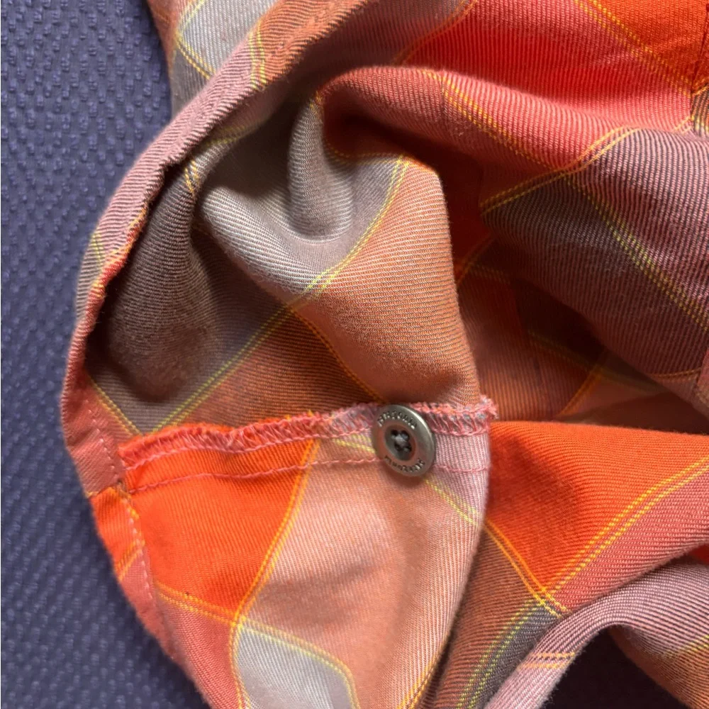 Patagonia Women's Plaid Blouse in Orange and Gray - Picture 6 of 6